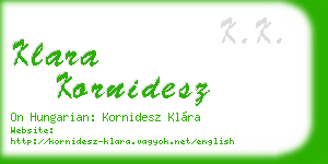 klara kornidesz business card